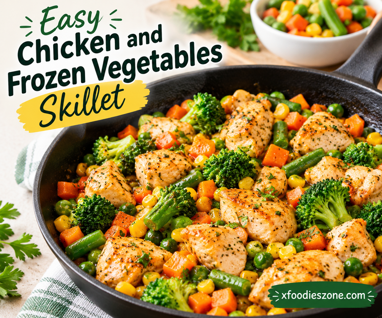 Easy Chicken and Frozen Vegetables Skillet