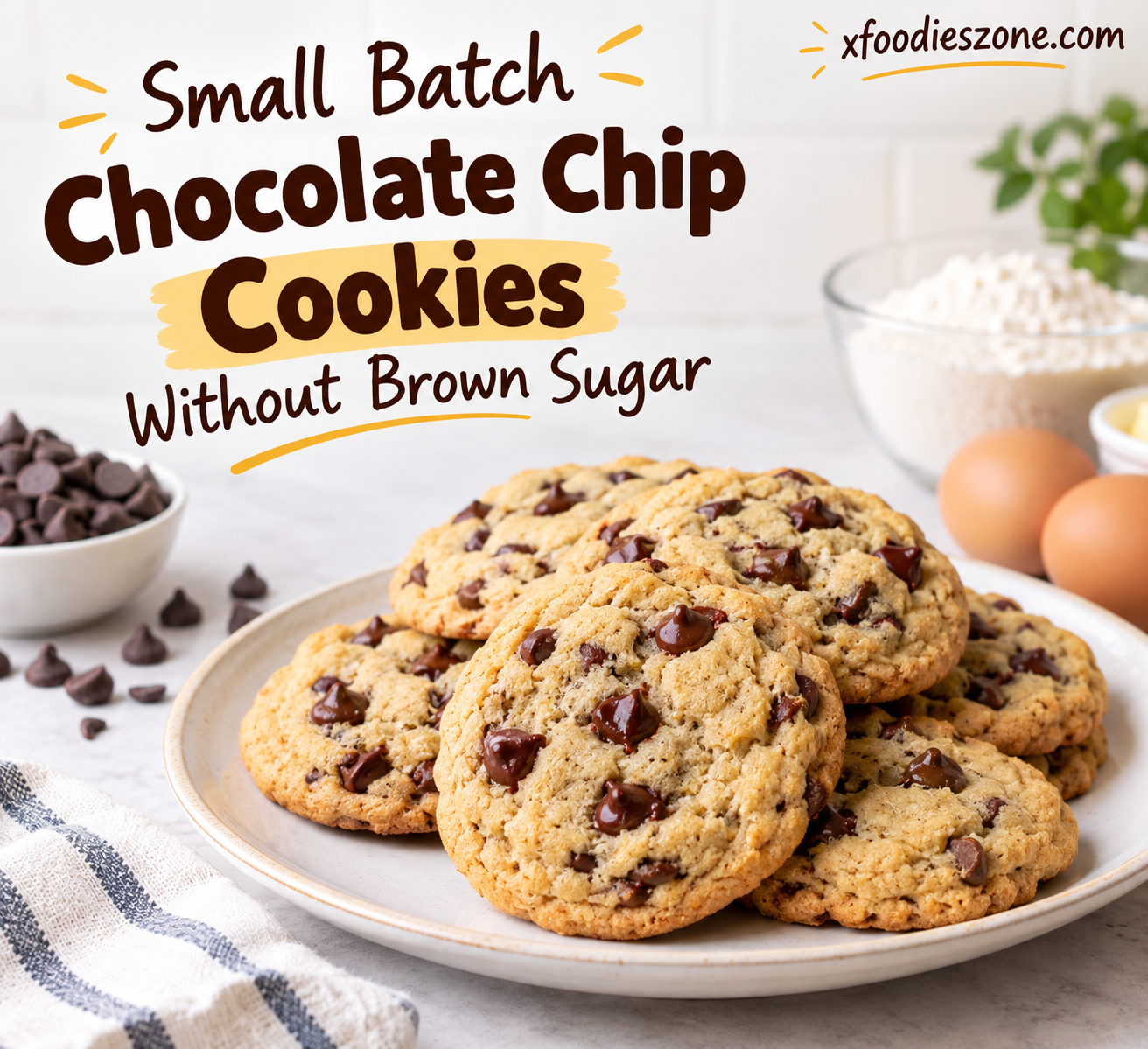 Small Batch Chocolate Chip Cookies Without Brown Sugar