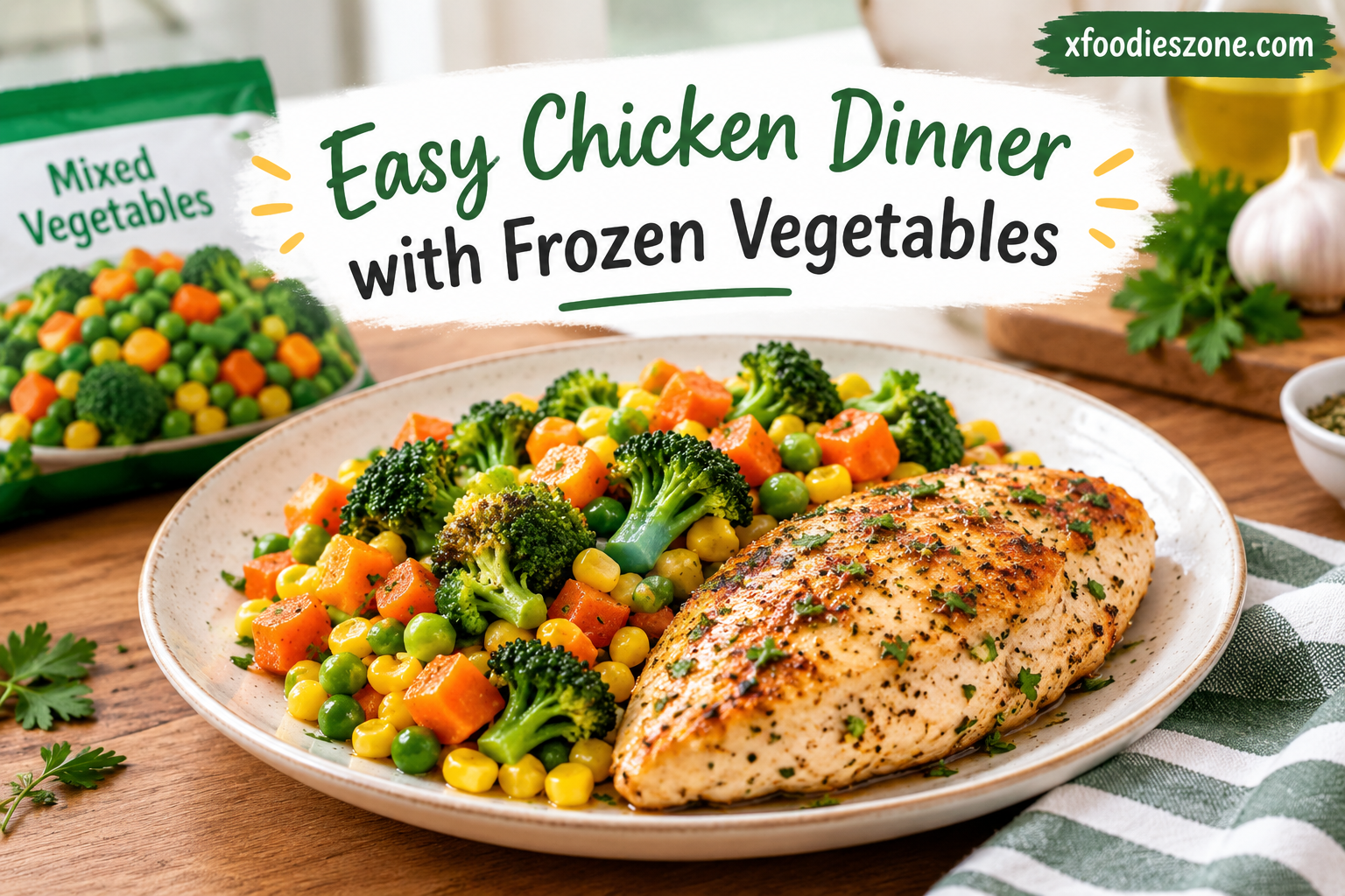 Easy Chicken Dinner with Frozen Vegetables